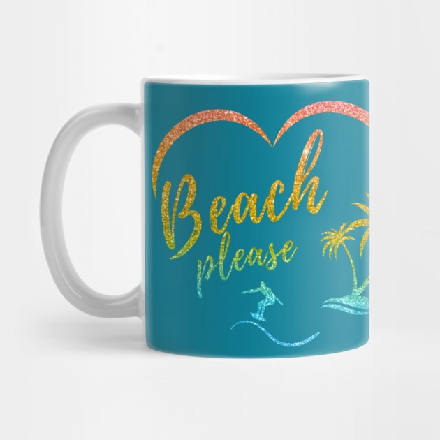 Beach Please glitter tee by Artful Wear